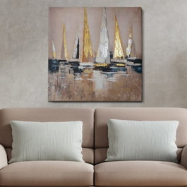 Wallity Pintura al óleo decorativa Multicolor 100 x 100 cm